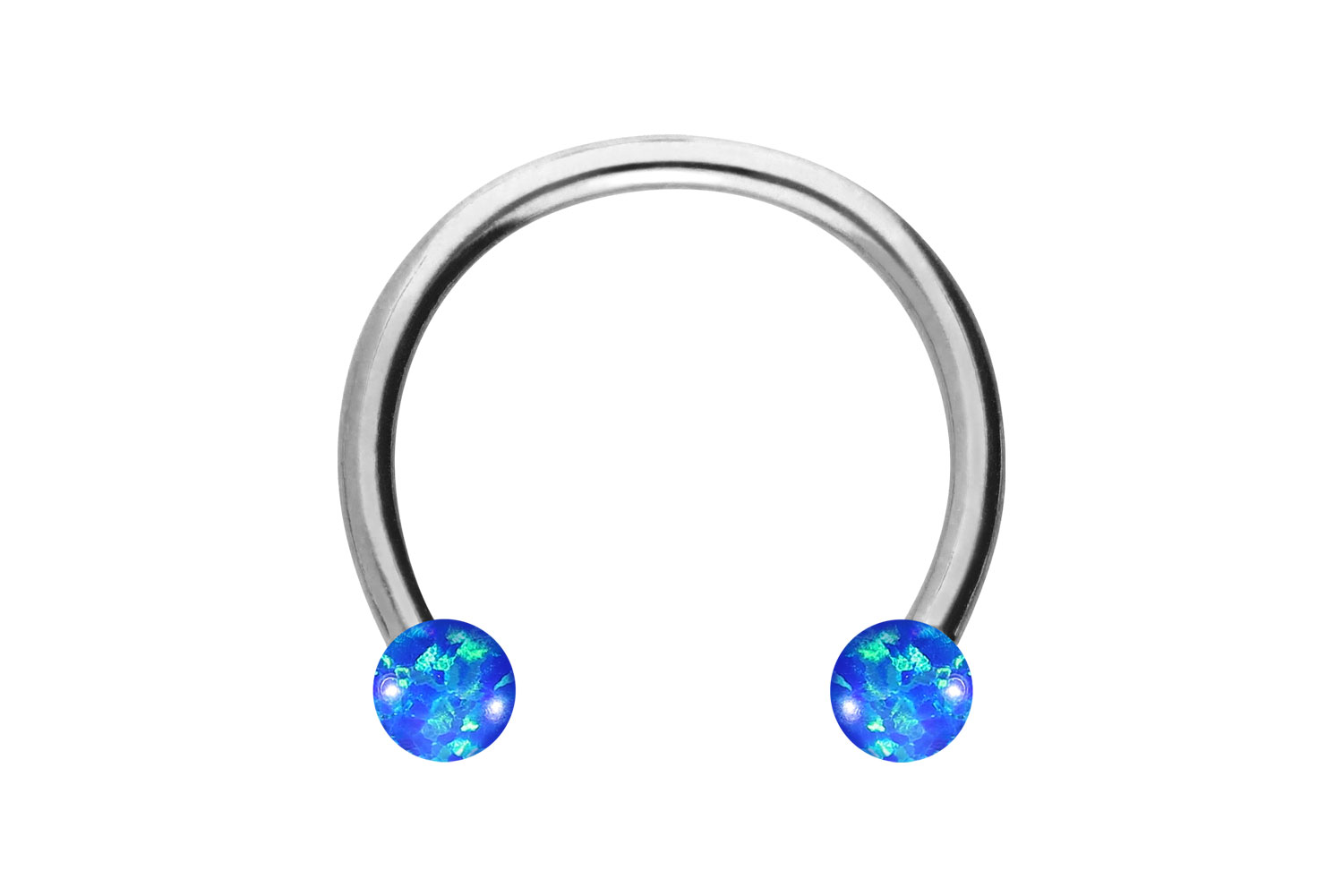 Titan Hufeisenring Piercing SYNTHETISCHE OPALE